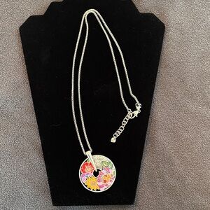 Brighton Pendant Necklace in Silver and Multicolor- Reversible